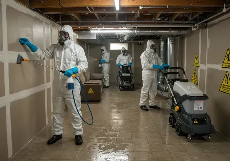 Basement Moisture Removal and Structural Drying process in Palestine, TX